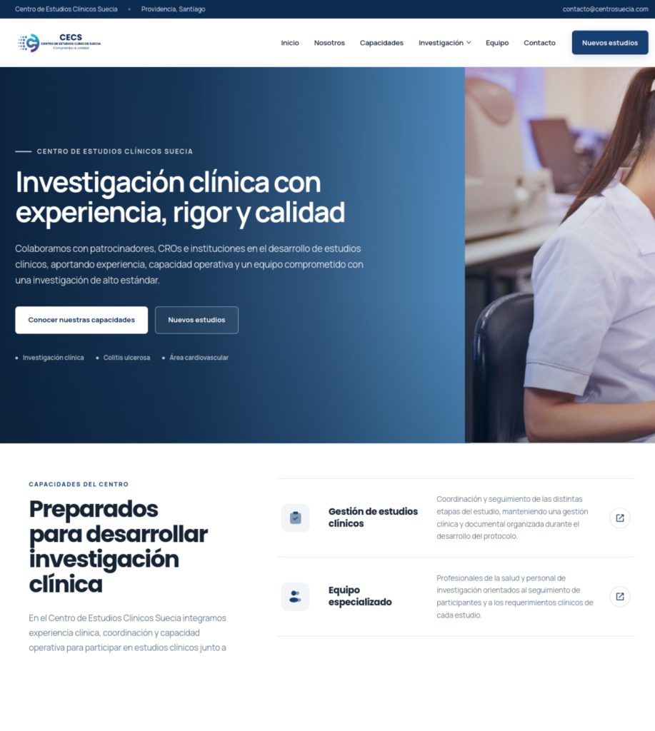 Captura del sitio web de Suecia-cec.cl