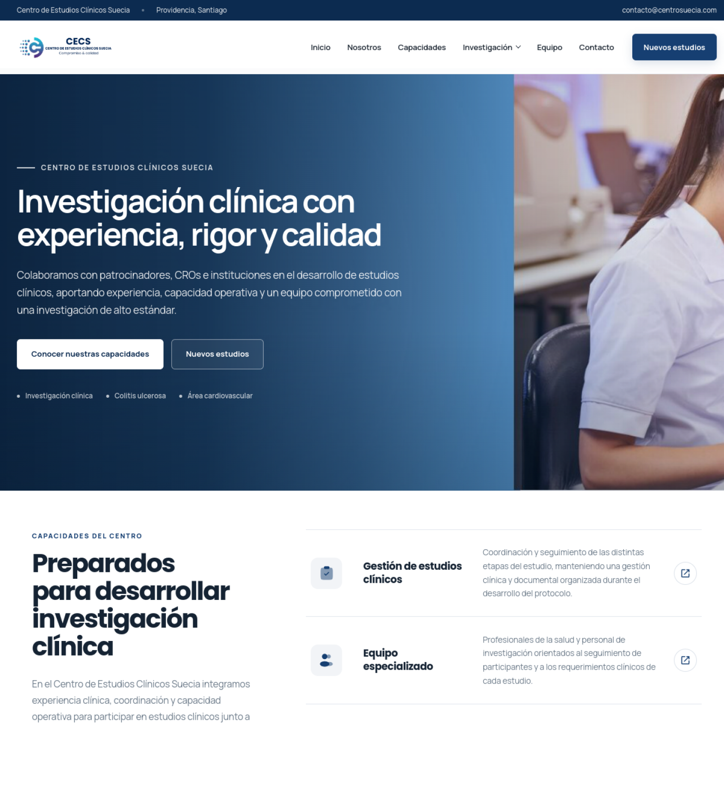 Captura del sitio web de Suecia-cec.cl